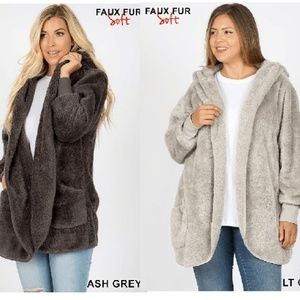 NEW SHERPA PLUS TEDDY BEAR HOODED CARDIGAN JACKETS